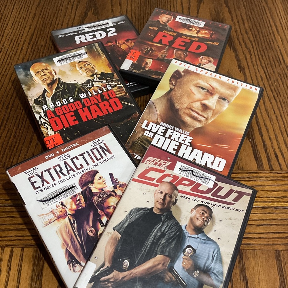 Bruce Willis Live Free Die Hard Good Day to Die Hard Red 1&2 Extraction Copout📀